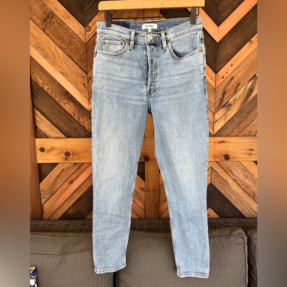 Re/Done Jeans 90s High Rise Ankle Crop Size 27 - Picture 2 of 9